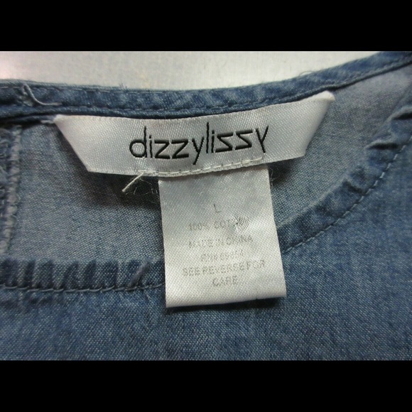 Dizzy Lizzy tunic top ruffle sleeve size large - Picture 4 of 4